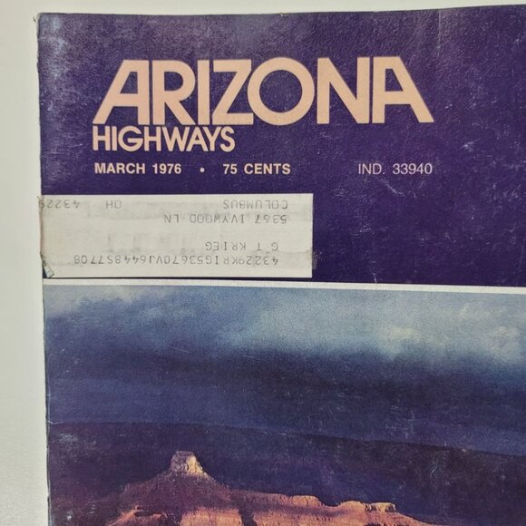 Arizona Highways Artwork Magazine March 1976 Vintage History Weather Seasons Ice - Picture 2 of 11